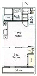 江戸川区西葛西8丁目マンション 1LDKの間取図画像