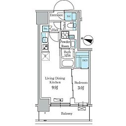 パークアクシス板橋本町ステーションゲート 1LDKの間取図画像