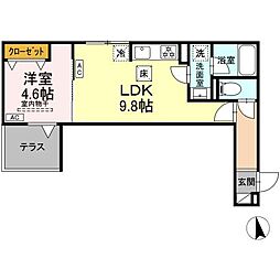 セレスティア徳丸 A 1LDKの間取図画像