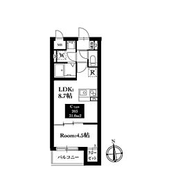 板橋区蓮根1丁目マンション 1LDKの間取図画像