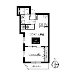 板橋区蓮根1丁目マンション 1LDKの間取図画像