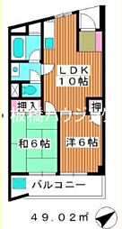 三高徳丸パークハイツ 2LDKの間取図画像