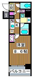 VANTAGEHASUNE 1Kの間取図画像