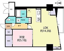 パールハイツ笹塚 1LDKの間取図画像