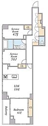 SPコート南小岩 1SLDKの間取図画像