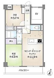 ダイアパレス湘南台3 2LDKの間取図画像