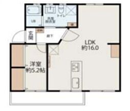 左近山団地4-16号棟 1LDKの間取図画像