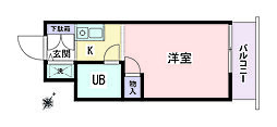 ダイアパレス大和第2 ワンルームの間取図画像