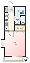 JR山手線 西日暮里駅 徒歩5分の賃貸アパート 2階1Kの間取り
