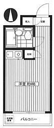 新井マンション 3階ワンルームの間取り