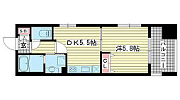 サムティ三宮レガニールファミリー棟 1DKの間取図画像