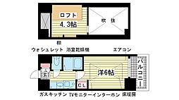エステムコート三宮駅前ラドゥー 1Kの間取図画像