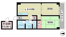 タウンハウス熊内 2LDKの間取図画像