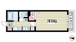 サンコーガルフタワー 1Kの間取図画像