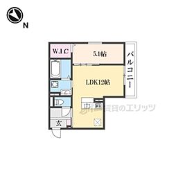 VENT ClAIR 1LDKの間取図画像
