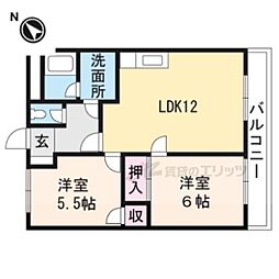 エスポワール21 2LDKの間取図画像