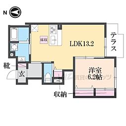 メイプル 1LDKの間取図画像