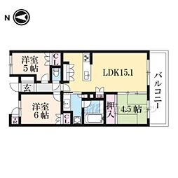プラウド大津におの浜 3LDKの間取図画像