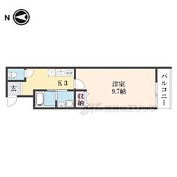 MAISON DOUCE浜大津 1Kの間取図画像