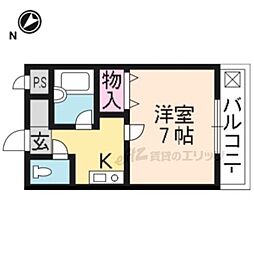 クッキィーC棟 1Kの間取図画像