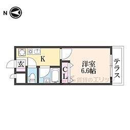 十一屋DOA 1Kの間取図画像