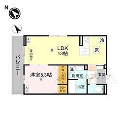 D-ROOM後三条 1LDKの間取図画像
