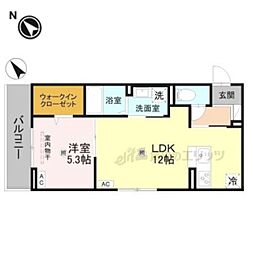 D-ROOM後三条 1LDKの間取図画像