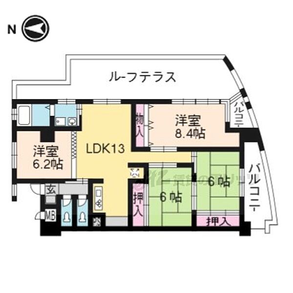 滋賀県大津市萱野浦(賃貸マンション4LDK・7階・86.25㎡)の写真 その2