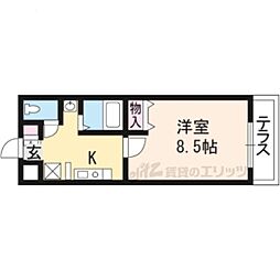 グラフィーネ草津野路東 1階1Kの間取り