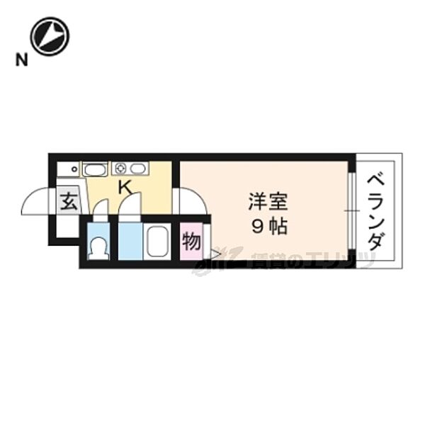 セコンダリー谷畑 205｜滋賀県草津市野村６丁目(賃貸マンション1K・2階・25.50㎡)の写真 その2