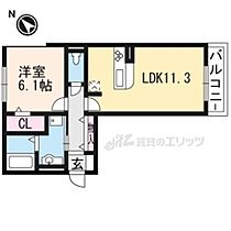 滋賀県栗東市小柿１丁目（賃貸アパート1LDK・1階・44.71㎡） その2