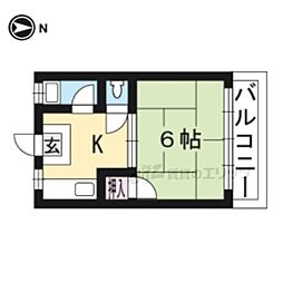 コーポ草津 1DKの間取図画像