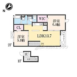 カモミール 4階2LDKの間取り