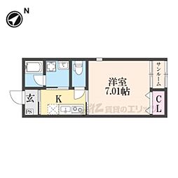 レジーナ 1階1Kの間取り