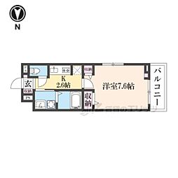 JR東海道・山陽本線 瀬田駅 徒歩19分の賃貸アパート 2階1Kの間取り