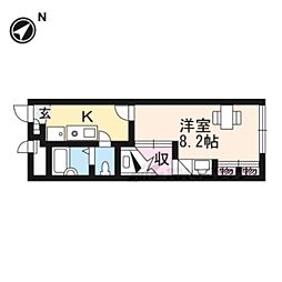 レオパレススパロウ 1Kの間取図画像