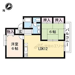 フォレストパーク 2階2LDKの間取り
