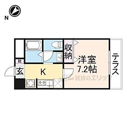 JR東海道・山陽本線 南彦根駅 徒歩18分の賃貸アパート 1階1Kの間取り