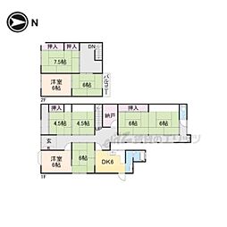 近江鉄道近江本線 日野駅 3.2kmの賃貸一戸建て 2階9DKの間取り