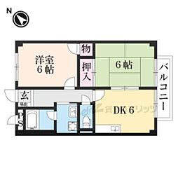 メゾン昴 1階2DKの間取り