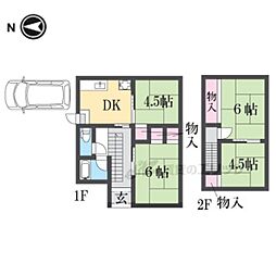 JR草津線 三雲駅 4.1kmの賃貸一戸建て 4DKの間取り