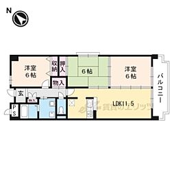 JR東海道・山陽本線 南草津駅 徒歩33分の賃貸マンション 1階3LDKの間取り