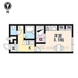 レオパレス拓陽 2階1Kの間取り