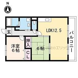 JR東海道・山陽本線 野洲駅 徒歩8分の賃貸マンション 1階2LDKの間取り