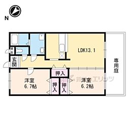 セルピエ 2階2LDKの間取り