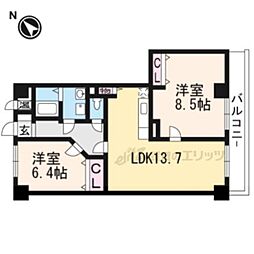 京阪石山坂本線 南滋賀駅 徒歩4分の賃貸アパート 2階2LDKの間取り