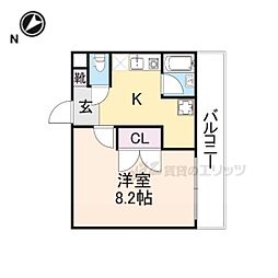 JR東海道・山陽本線 南彦根駅 徒歩33分の賃貸マンション 2階1Kの間取り