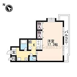 メゾン寿 3階ワンルームの間取り