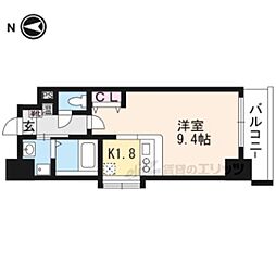 JR東海道・山陽本線 大津駅 徒歩5分の賃貸マンション 8階ワンルームの間取り