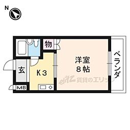 セントアンドリュース 1Kの間取図画像